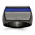 Titanium Black Ti Polished Blue Anodized Stripe Ring