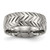 Chisel Titanium Polished Diamond Cut 8 mm Wedding Band, Domed