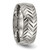Chisel Titanium Polished Diamond Cut 8 mm Wedding Band, Domed - View 4