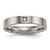 Chisel Titanium Polished with Cubic Zirconia 4 mm Flat Comfort Fit Wedding Band