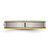 Chisel Titanium Polished Yellow Ion-Plated with Cubic Zirconia 5 mm Grooved Comfort Fit Wedding Band, Flat - View 3