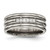 Titanium Polished with Cubic Zirconia 8 mm Grooved Wedding Band