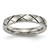 Titanium Polished Criss Cross 4 mm Grooved Ring