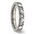 Titanium Polished with Cubic Zirconia Criss Cross 4 mm Grooved Wedding Band - View 4
