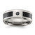 Chisel Titanium Polished with Black Carbon Fiber Inlay and Cubic Zirconia 8 mm Wedding Band