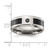 Chisel Titanium Polished with Black Carbon Fiber Inlay and Cubic Zirconia 8 mm Wedding Band - View 5