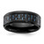 Chisel Black Titanium Polished with Black and Blue Carbon Fiber Inlay 8 mm Wedding Band, Domed