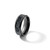 Chisel Black Titanium Polished with Black and Blue Carbon Fiber Inlay 8 mm Wedding Band, Domed - View 6
