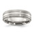 Chisel Titanium Brushed and Polished Textured Edge 7 mm Wedding Band, Flat