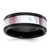 Chisel Titanium Black Ion-Plated Pink Mother of Pearl Inlay 8 mm Wedding Band, Flat