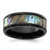 Chisel Titanium Black Ion-Plated Mother of Pearl Inlay 8 mm Wedding Band, Flat