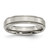 Chisel Titanium Polished 5 mm Ridged Edge Wedding Band, Domed