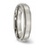 Chisel Titanium Polished 5 mm Ridged Edge Wedding Band, Domed - View 4