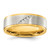 Chisel Titanium Polished Yellow Ion-Plated with Cubic Zirconia Brushed Center 8.00 mm Band Ring