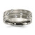 Chisel Titanium Brushed with Cubic Zirconia 8.00 mm Band Ring
