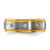 Chisel Titanium Polished with Brushed Center Yellow Ion-Plated Cubic Zirconia 8.00 mm Band Ring - View 3