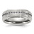 Chisel Titanium Polished with Brushed Center and Cubic Zirconia 7 mm Band Ring
