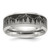 Chisel Titanium with Brushed Center Laser Design Mountains 8 mm Wedding Band, Flat