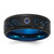 Chisel Titanium Polished Black and Blue Ion-Plated with Blue Cubic Zirconia Carbon Fiber Inlay in Clear Epoxy 8 mm Band Ring
