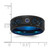 Chisel Titanium Polished Black and Blue Ion-Plated with Blue Cubic Zirconia Carbon Fiber Inlay in Clear Epoxy 8 mm Band Ring - View 5