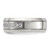 Chisel Titanium Polished with Cubic Zirconia 8 mm Band Ring, 8 mm Wide - View 3