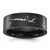 Chisel Titanium Polished Black Ion-Plated with Black and Silver Foil Inlay 8 mm Wedding Band