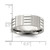 Chisel Titanium Brushed and Polished Grooved 8 mm Wedding Band, Domed - View 4