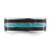 Chisel Titanium Polished with Turquoise and Black Star Sandstone Inlay 8 mm Wedding Band - View 3