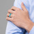 Chisel Titanium Polished with Turquoise Inlay 8 mm Wedding Band - View 5