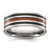 Chisel Titanium Polished with Black Resin and Wood Inlay 8 mm Wedding Band