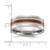 Chisel Titanium Polished with Wood and Simulated Meteorite Inlay 8 mm Wedding Band - View 4