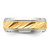 Chisel Titanium Polished with Yellow Ion-Plated Grooved Center 8 mm Wedding Band - View 3