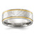 Chisel Titanium Brushed Polished and Hammered Yellow Ion-Plated 7 mm Wedding Band