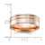 Chisel Titanium Brushed and Polished Rose Ion-Plated Stripes 8 mm Wedding Band - View 4