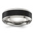 Chisel Titanium Polished Black Ion-Plated Textured Center 8 mm Wedding Band