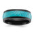 Chisel Titanium Polished Black Ion-Plated with Simulated Turquoise Inlay 8 mm Wedding Band