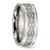 Chisel Titanium Polished with Sterling Silver Inlay Celtic Knot 8 mm Flat Wedding Band - View 4