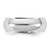 Rhodium-Plated 14K White Gold 7 mm Half Round with Edge Wedding Band - View 3