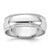 Rhodium-Plated 14K White Gold 6.5 mm Milgrain Half Round Wedding Band