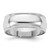 Rhodium-Plated 14K White Gold 7 mm Lightweight Milgrain Half Round Wedding Band