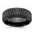 Chisel Black Zirconium Polished 8 mm Grooved Wedding Band, Flat