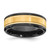 Chisel Black Zirconium Brushed and Polished with Yellow Ion-Plated Center 8 mm Wedding Band, Flat