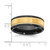 Chisel Black Zirconium Brushed and Polished with Yellow Ion-Plated Center 8 mm Wedding Band, Flat - View 4