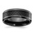 Chisel Black Zirconium Polished with Black Carbon Fiber Inlay 8 mm Wedding Band, Flat