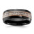 Chisel Black Zirconium Polished Rose Ion-Plated with Antler Inlay 8 mm Wedding Band
