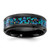 Chisel Black Zirconium Polished with Simulated Opal Inlay 8 mm Wedding Band