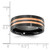 Chisel Black Zirconium Brushed and Polished Rose Ion-Plated 8.00 mm Band Ring - View 4