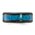 Chisel Black Zirconium Polished with Blue Simulated Opal Inlay 8.00 mm Wedding Band - View 3
