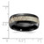Chisel Black Zirconium Polished with White Antler Inlay 8.00 mm Band Ring - View 3