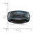 Chisel Black Zirconium Polished Blue Ion-Plated with Textured Edge 8 mm Wedding Band - View 4